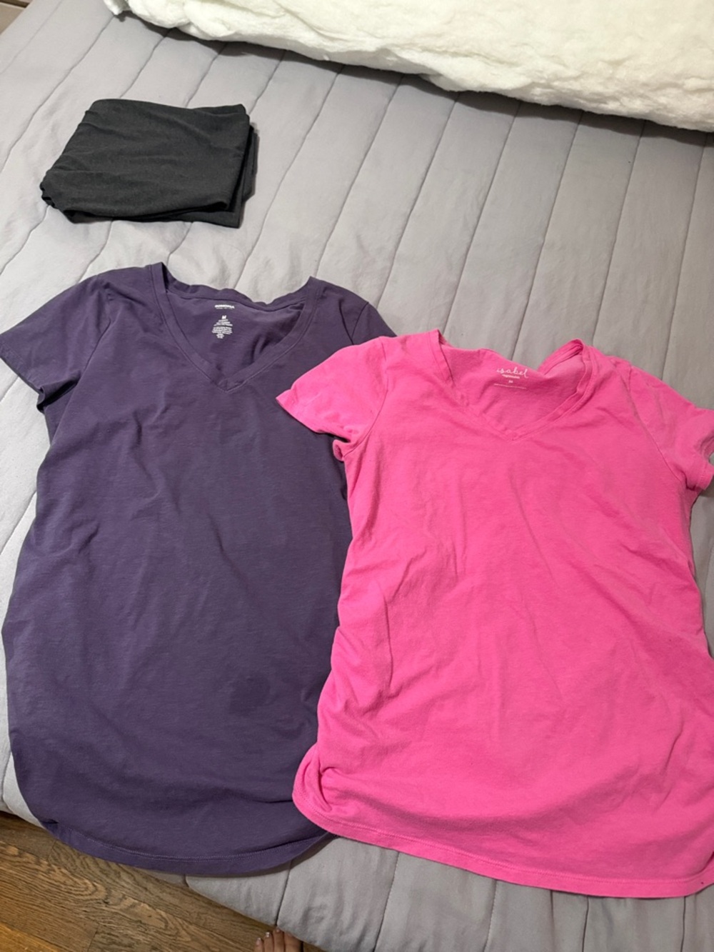 Woman maternity V-Neck Tee Pack - Purple & Pink
